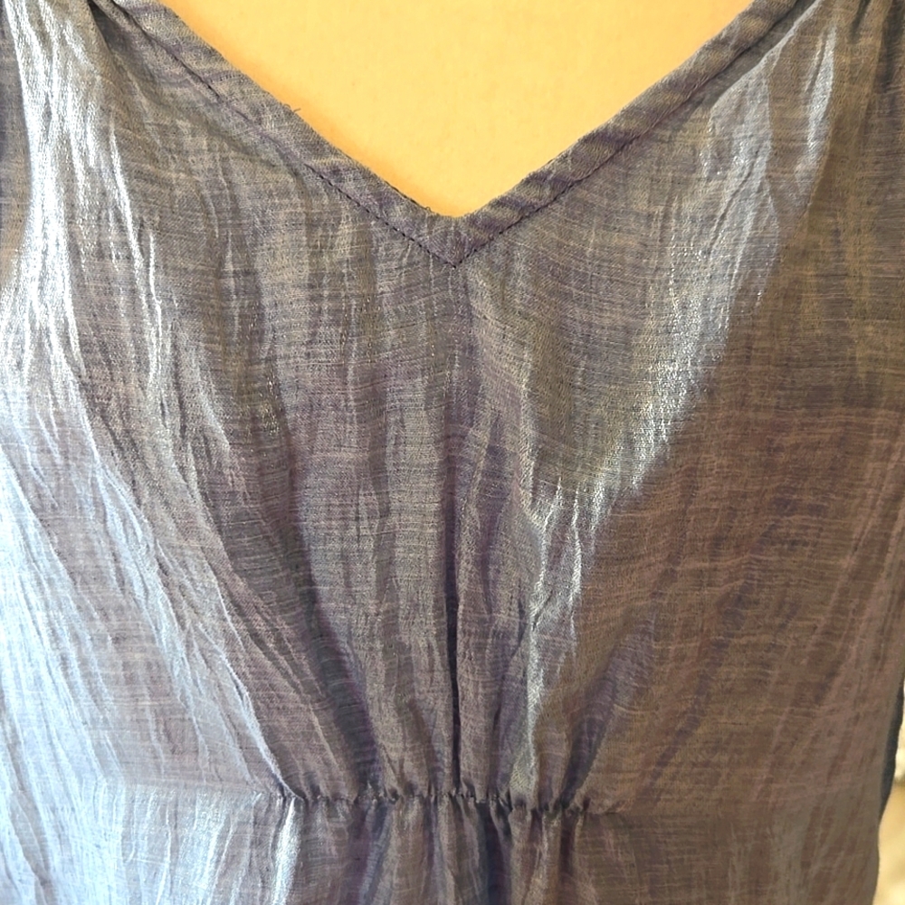EUC J. Jill Blue Shimmer Tunic Top Size Large - Picture 3 of 8